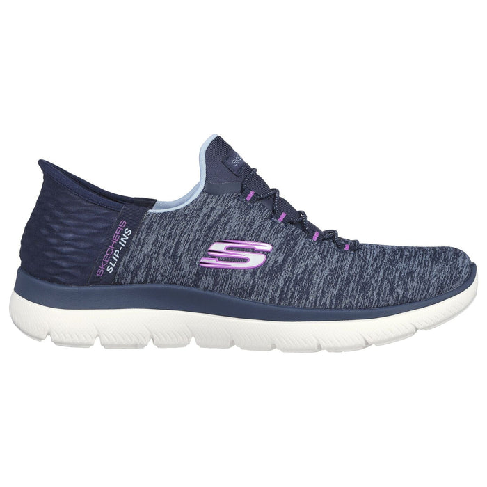 SKECHERS SLIP-INS: SUMMITS -DAZZLING HAZE WOMEN'S Sneakers & Athletic Shoes SKECHERS NAVY/PURPLE 5 M