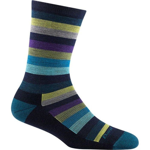 DARN TOUGH MYSTIC STRIPE CREW LIGHTWEIGHT LIFESTYLE SOCK WOMEN'S Apparel Darn Tough DARK TEAL S 