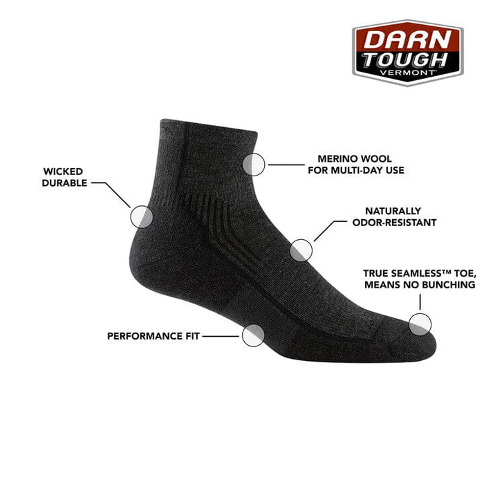 DARN TOUGH HIKER QUARTER MIDWEIGHT HIKING SOCK MEN'S Apparel Darn Tough 