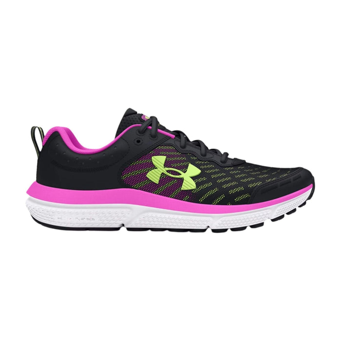 UNDER ARMOUR GRADE SCHOOL ASSERT 10 RUNNING SHOES KIDS' Sneakers & Athletic Shoes Under Armour BLACK/VIVID MAGENTA/MORPH GREEN 3.5 