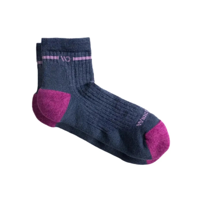 WIDE OPEN SINGLE STRIPE CUSHIONED QUARTER SOCKS WOMEN'S Apparel Wide Open DENIM S 