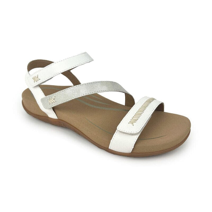 AETREX GABBY ADJUSTABLE QUARTER STRAP - FINAL SALE! Sandals Aetrex WHITE/SILVER 35 