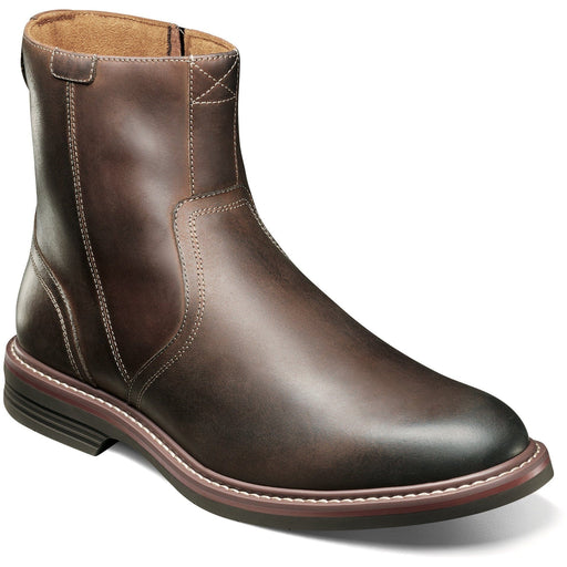 FLORSHEIM NORWALK PLAIN TOE SIDE ZIP BOOT MEDIUM AND WIDE Boots Florsheim BROWN CRAZY HORSE 7 MEDIUM