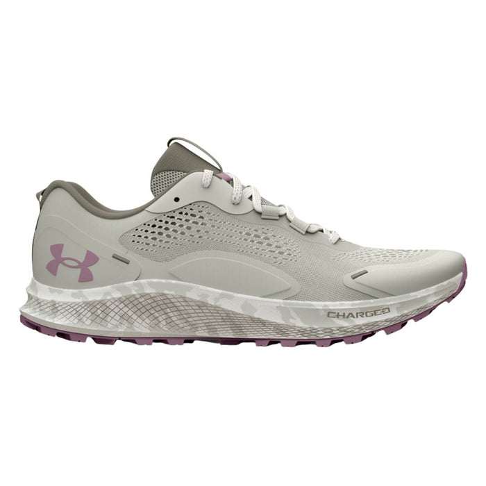 Women's Charged Bandit Trail Grey/Pink Running Shoes by Under