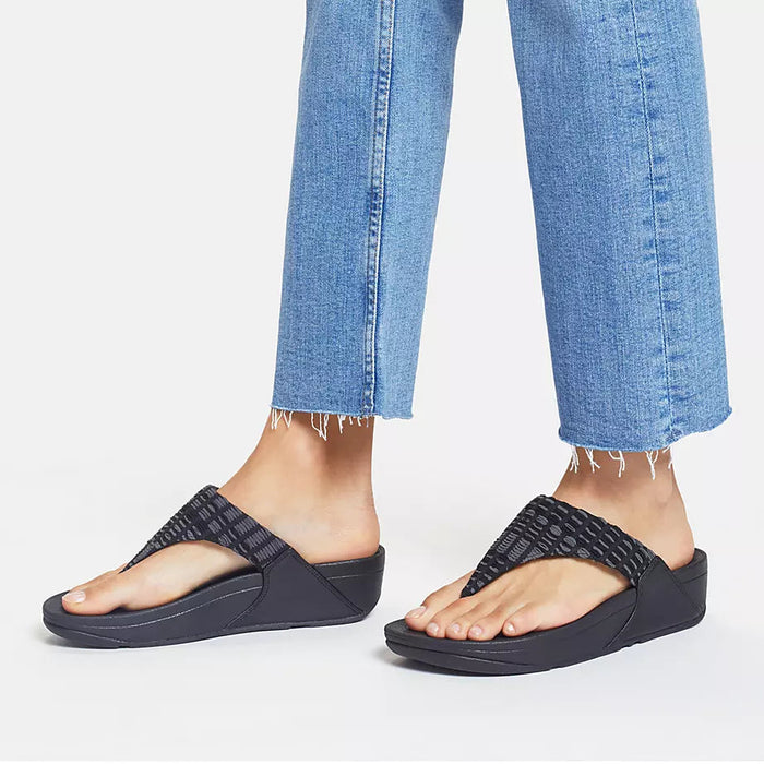 FitFlop LULU Shimmer foil Toe-Post wedge Sandals Choose Size & Color NEW |  eBay
